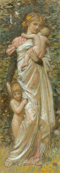 Caritas by Albert Joseph Moore Oil Painting