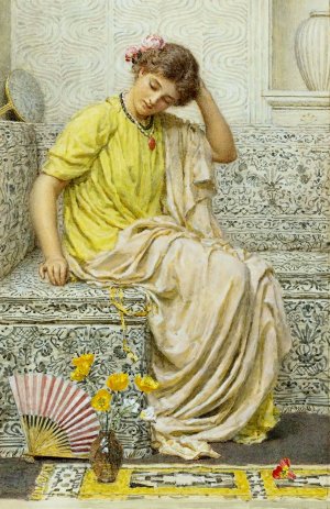 Hairpins by Albert Joseph Moore Oil Painting