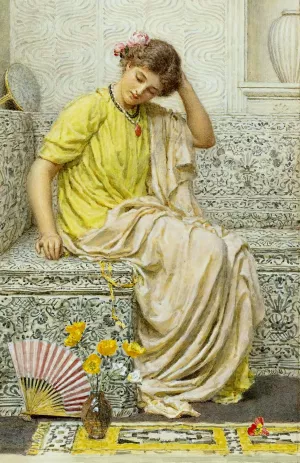 Hairpins by Albert Joseph Moore Oil Painting