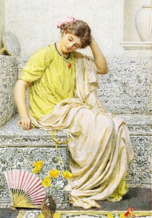 Hairpins by Albert Joseph Moore Oil Painting