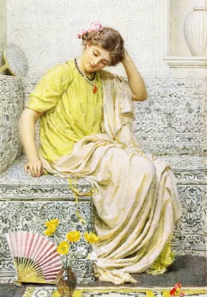 Hairpins by Albert Joseph Moore Oil Painting