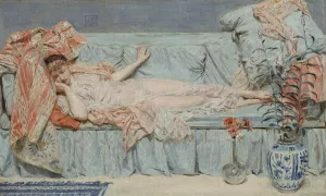 Lilies by Albert Joseph Moore Oil Painting