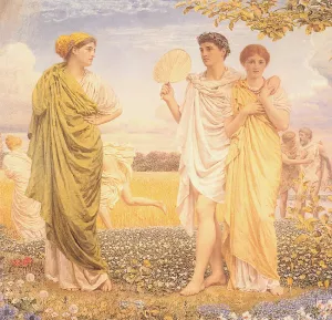 The Loves of the Winds and the Seasons by Albert Joseph Moore - Oil Painting Reproduction