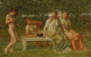 The Marble Seat by Albert Joseph Moore Oil Painting