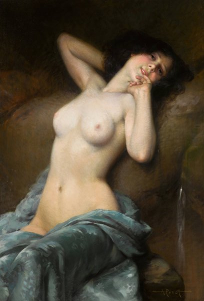 Le Charme de la soiree by Albert Joseph Penot - Hand-Painted Oil Painting Reproduction