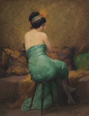 The Feathered Headband by Albert Joseph Penot Oil Painting