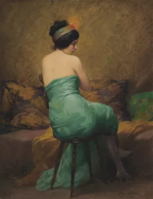 The Feathered Headband by Albert Joseph Penot Oil Painting