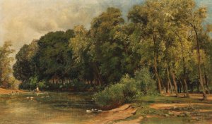 A Forest Idyll by Albert Kappis Oil Painting