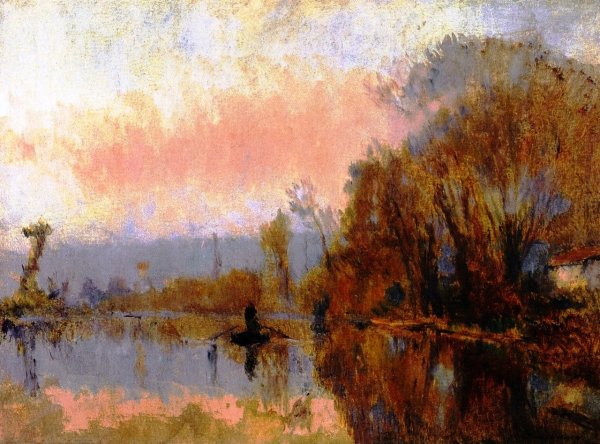 Main Product Photo of A Boatman Painting by Albert Lebourg