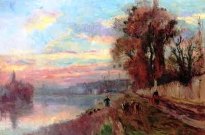 Banks of the Seine at Chatou 2 painting by Albert Lebourg