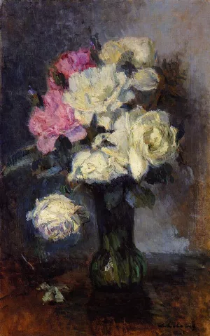 Bouquet of Roses in a Vase by Albert Lebourg Oil Painting