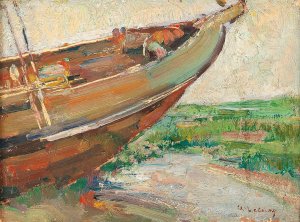 Fishing Boat On The Shore by Albert Lebourg Oil Painting