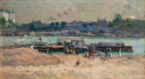 From the Banks of the Seine by Albert Lebourg Oil Painting