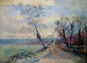 Hondouville, an Afternoon at the End of Winter by Albert Lebourg Oil Painting