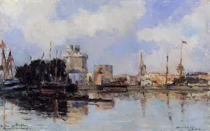 La Rochelle, the Harbor, Bright Sky painting by Albert Lebourg