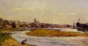L'Allier a Pont du Chateau by Albert Lebourg Oil Painting