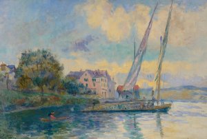 Les Bords Du Lac De Geneve, a Saint-Gingolph by Albert Lebourg Oil Painting