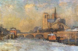 Notre-Dame and Seine, Winter