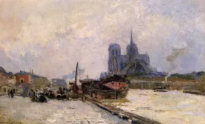 Notre Dame de Paris, View from Pont de la Tournelle painting by Albert Lebourg