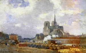 Notre Dame de Paris, View from the Quai de la Tournelle by Albert Lebourg - Oil Painting Reproduction