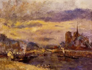 Paris, the Seine and Notre-Dame by Albert Lebourg - Oil Painting Reproduction