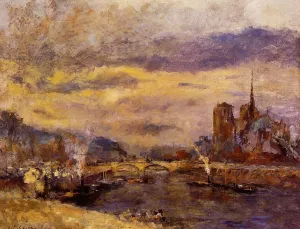 Paris, the Seine and Notre-Dame Oil painting by Albert Lebourg