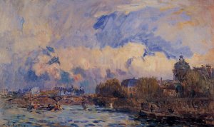Paris, the Seine at Pont des Arts and the Institute by Albert Lebourg Oil Painting