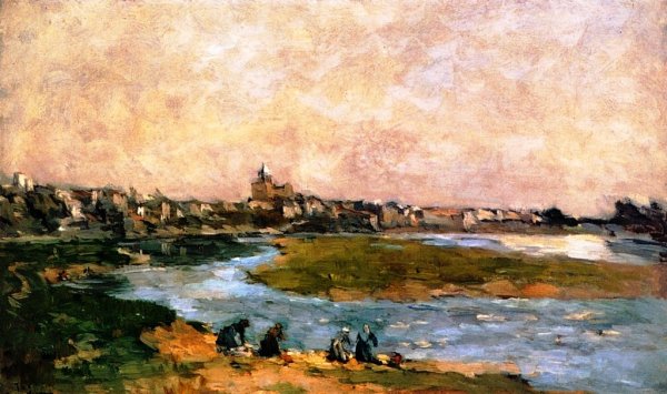 Pont du Chateau by Albert Lebourg - Hand-Painted Oil Painting Reproduction