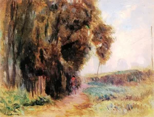 Rising Path Along a Railway by Albert Lebourg - Oil Painting Reproduction