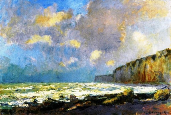 Rising Seas at Veulettes by Albert Lebourg - Hand-Painted Oil Painting Reproduction