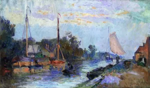 Rotterdam, View of Vleuve Schie by Albert Lebourg - Oil Painting Reproduction