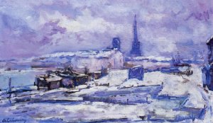 Rouen, Snow Effect by Albert Lebourg Oil Painting