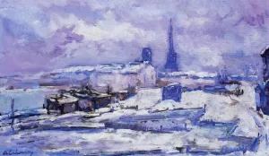 Rouen, Snow Effect by Albert Lebourg Oil Painting