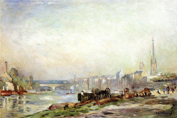 Main Product Photo of Rouen, the Seine and the Cathedral Painting by Albert Lebourg