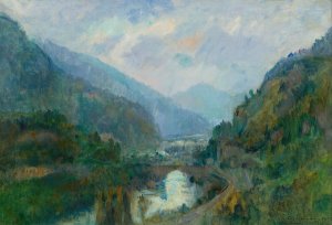 Soleil Levant a Saint Maurice by Albert Lebourg Oil Painting