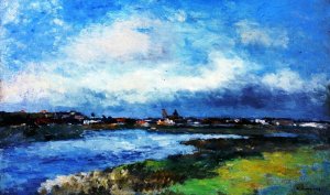 The Allier River at Pont du Chateau by Albert Lebourg Oil Painting