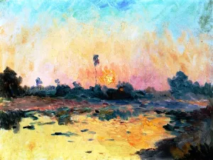 The Banks of the Allier at Sunset by Albert Lebourg Oil Painting