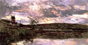 The Banks of the Seine at Vetheuil, Overcast by Albert Lebourg Oil Painting