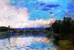 The Bridge at Maisons-Laffitte by Albert Lebourg - Oil Painting Reproduction