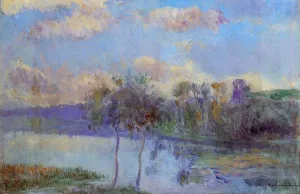 The Pond at Chalou-Moulineux, Near Etampes Oil painting by Albert Lebourg