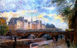 The Pont Neuf de la Cite by Albert Lebourg Oil Painting