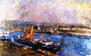 The Port of Rouen by Albert Lebourg Oil Painting