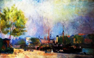 The Quai du Louvre in Spring by Albert Lebourg Oil Painting