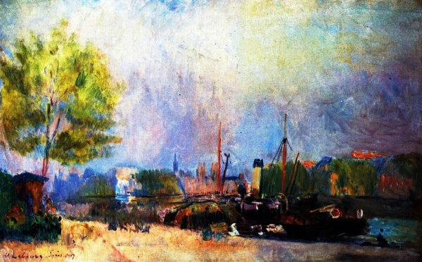 The Quai du Louvre in Spring by Albert Lebourg - Hand-Painted Oil Painting Reproduction