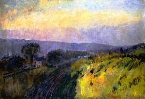 The Railway Line Near Rouen by Albert Lebourg Oil Painting