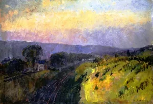 The Railway Line Near Rouen by Albert Lebourg - Oil Painting Reproduction