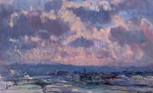 The Seine and the Faubourt Saint-Server, Sky Study Oil painting by Albert Lebourg