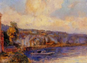 The Seine at La Bouille Oil painting by Albert Lebourg