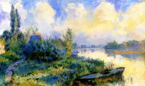 The Seine Downstream from Paris by Albert Lebourg Oil Painting