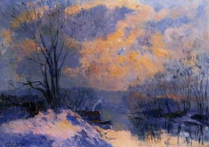 The Small Branch of the Seine at Bas-Meudon: Snow and Winter Sun